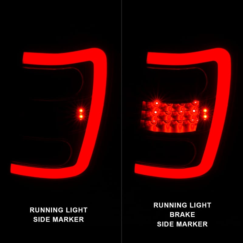 ANZO 1999-2004 Jeep Grand Cherokee LED Tail Lights w/ Light Bar Black Housing Clear Lens thumbnail 3