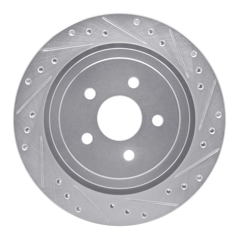 R1 89-95 Chrysler Daytona Rear Right Drilled & Slotted Silver Brake Rotor