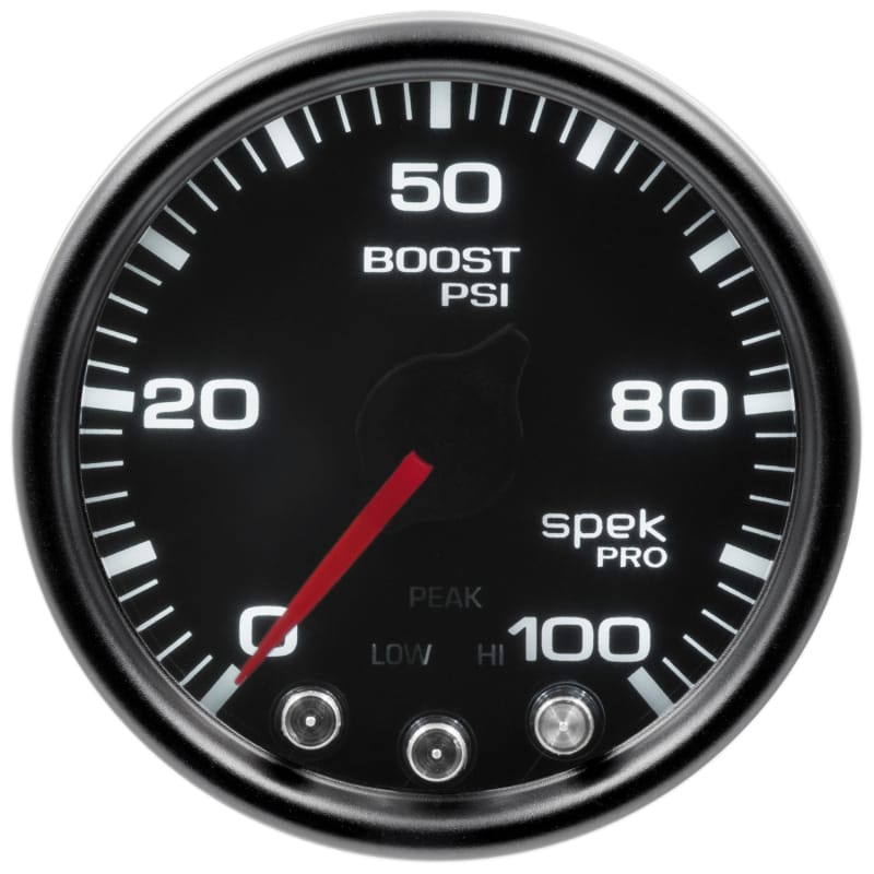 Autometer Spek-Pro Gauge Boost 2 1/16in 100psi Stepper Motor W/Peak & Warn Blk/Smoke/Blk thumbnail 3
