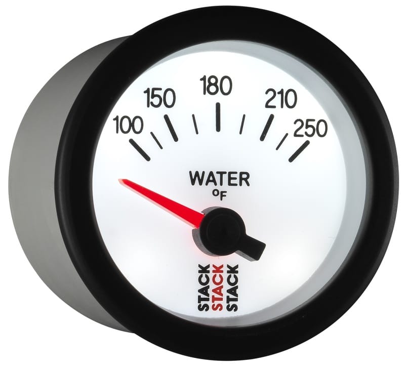 Autometer Stack 52mm 100-250 Deg F 1/8in NPTF Electric Water Temp Gauge - White thumbnail 6