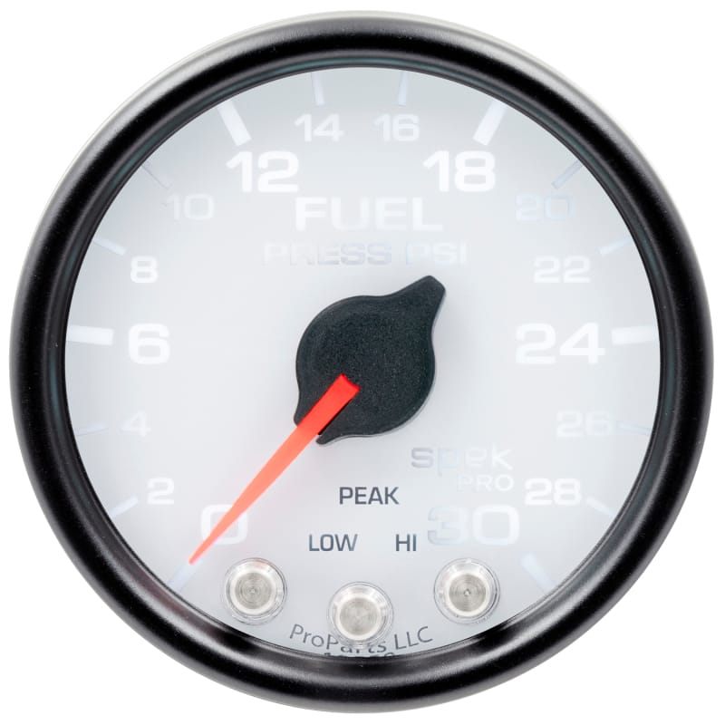 Autometer Spek-Pro Gauge Fuel Press 2 1/16in 30psi Stepper Motor W/Peak & Warn Wht/Blk - P31612 thumbnail 3