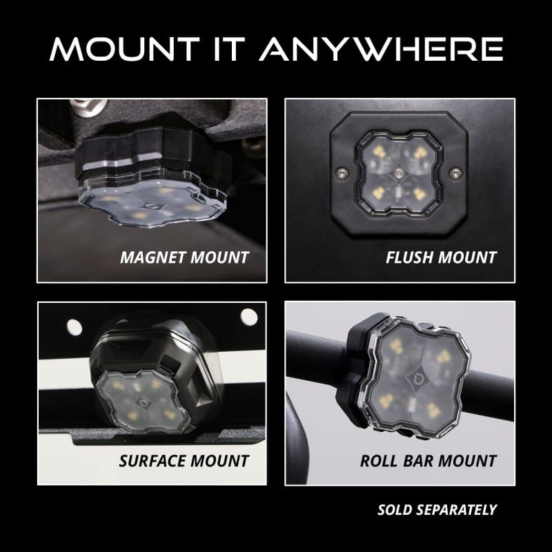 Diode Dynamics Stage Series SXS Rock Light Installer Kit RGBW M8 (4-pack) thumbnail 5