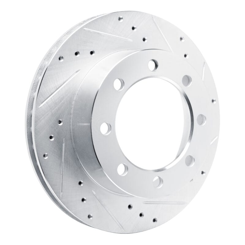 R1 80-93 Dodge W200 Front Right Drilled & Slotted Silver Brake Rotor thumbnail 2