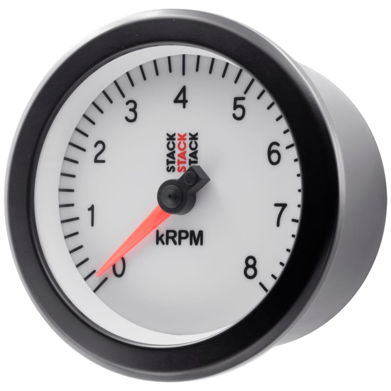 Autometer Stack Sport 88mm 0-8K RPM Tachometer - White thumbnail 2