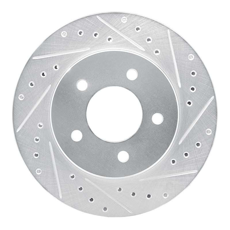 R1 87-90 Dodge DAKOTA 4WD Front Left Drilled & Slotted Silver Brake Rotor