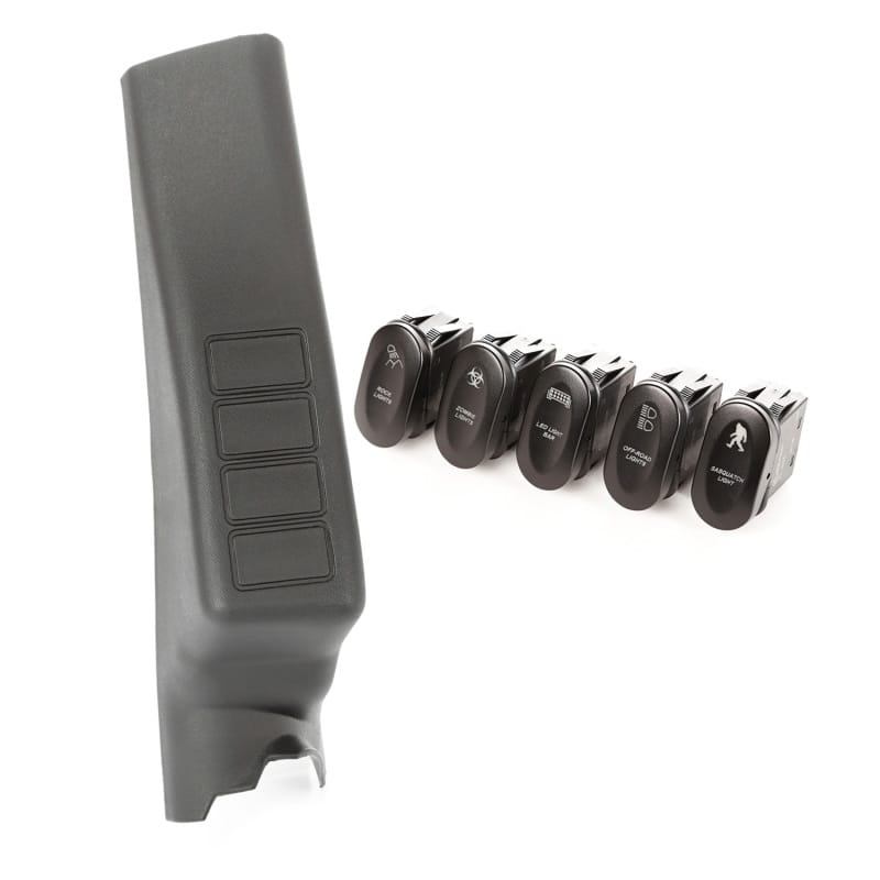 Rugged Ridge Etched A-Pillar 4 Switch Pod Kit LHD 11-18 JK thumbnail 2