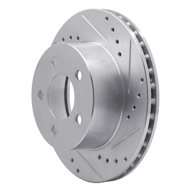 R1 90-99 Jeep Cherokee Front Right Drilled & Slotted Silver Brake Rotor thumbnail 2