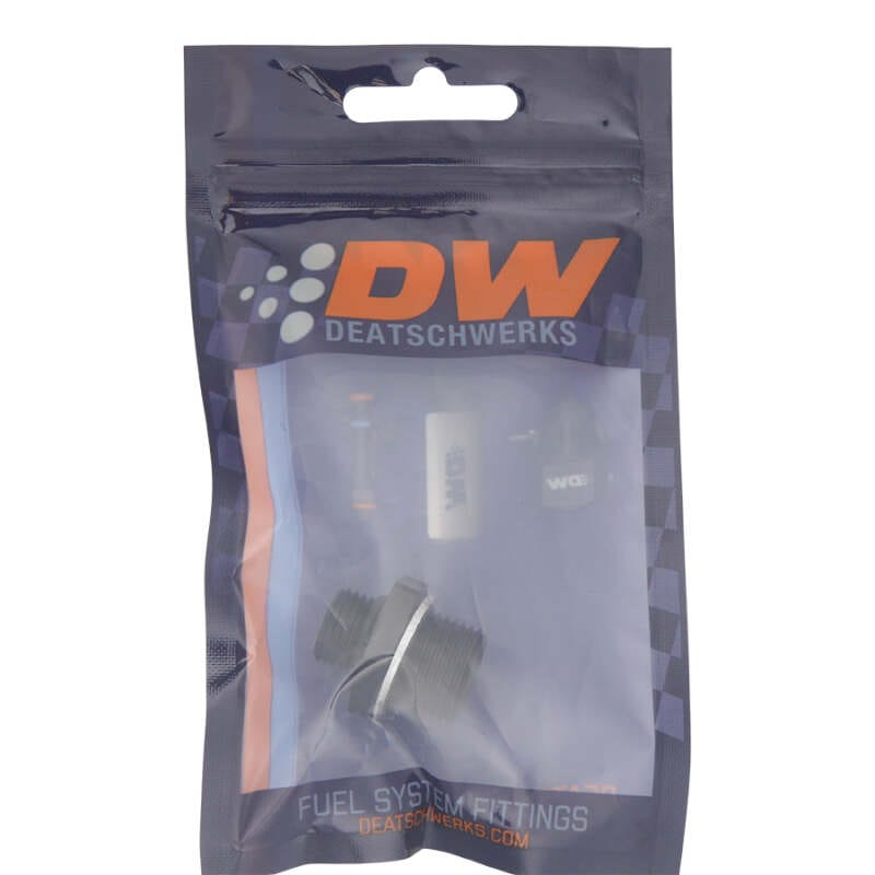 DeatschWerks 6AN ORB Male to M18 X 1.5 Metric Male (Incl O-Ring and Washer) - Anodized Matte Black thumbnail 2