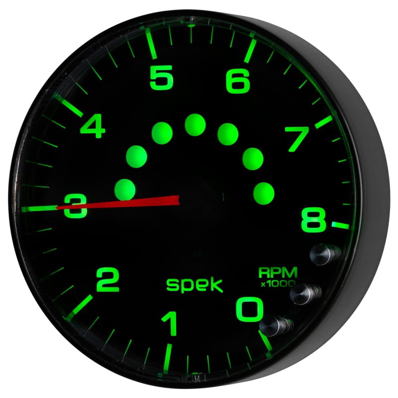 Autometer Spek-Pro Gauge Tachometer 5in 8K Rpm W/Shift Light & Peak Mem Black/Black - P238328 thumbnail 6