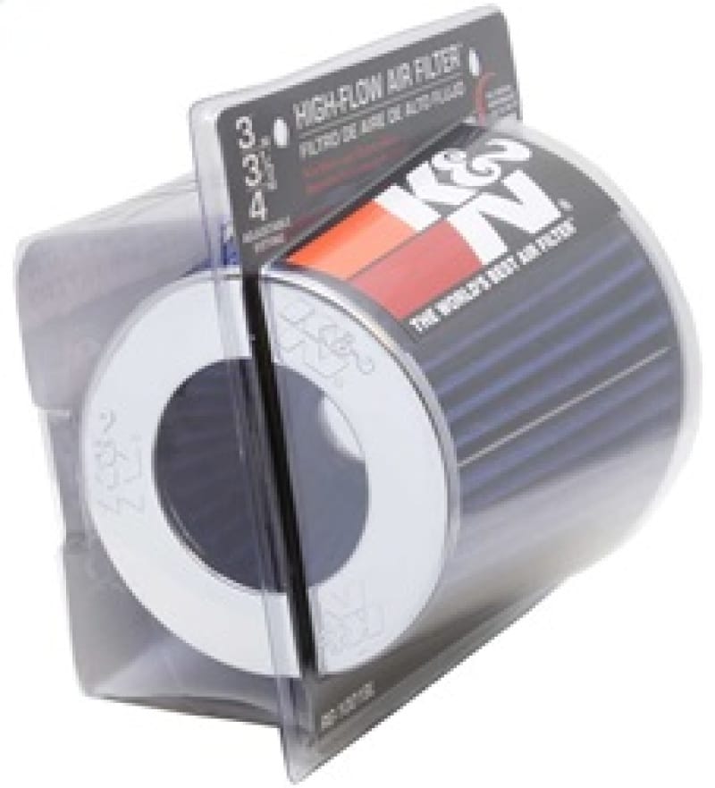 K&N Universal Air Filter Chrome Round Tapered Blue - 4in Flange ID x 1.125in Flange Length x 5.5in H thumbnail 3
