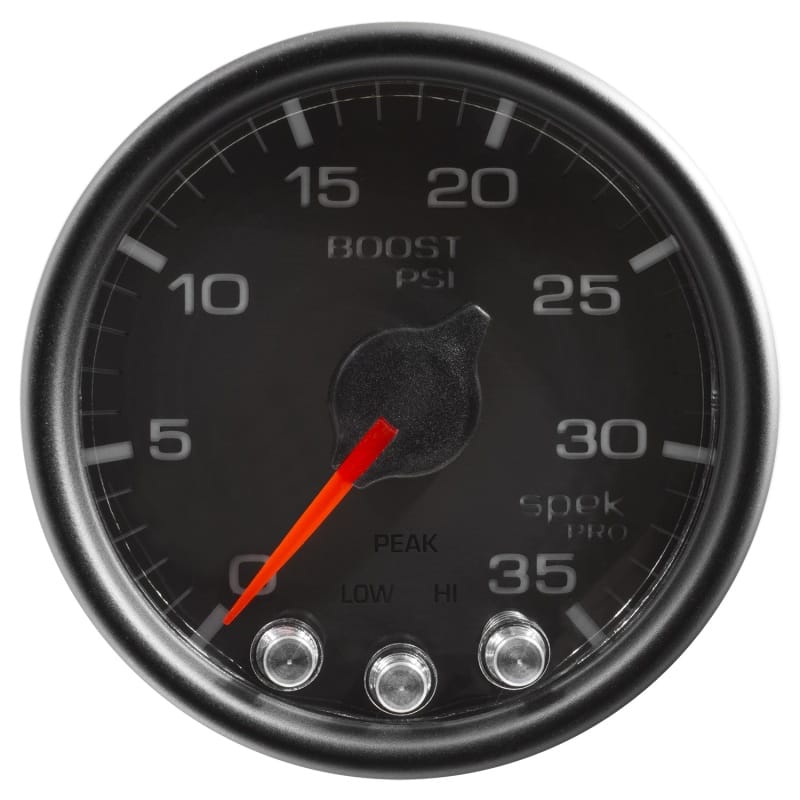 Autometer Spek-Pro Gauge Boost 2 1/16in 35psi Stepper Motor W/Peak & Warn Black/Black - P30332 thumbnail 2