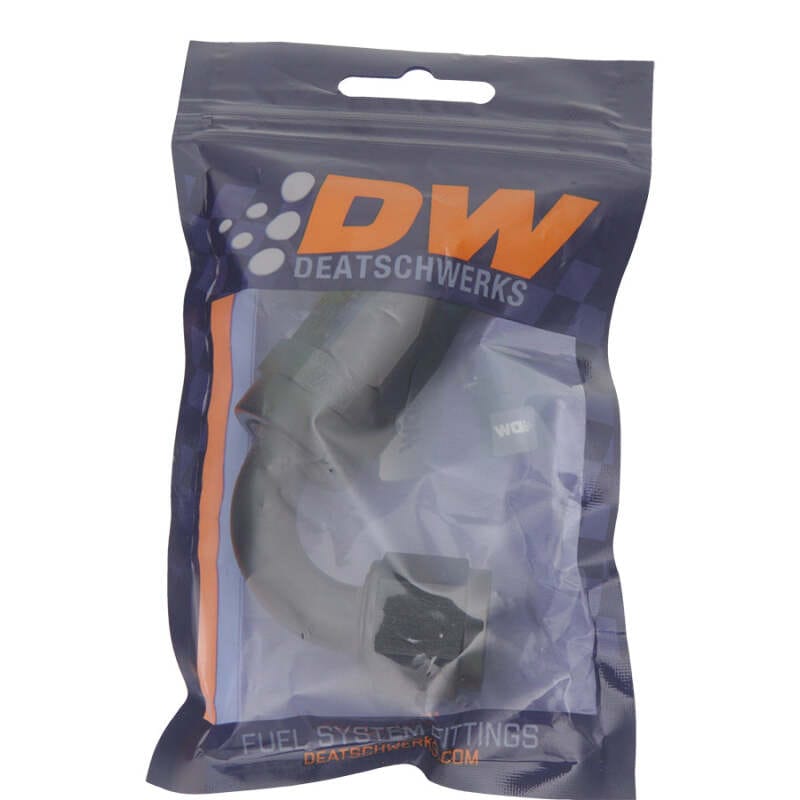 DeatschWerks 8 AN Female Flare Swivel 120-Degree Hose End CPE - Anodized Matte Black thumbnail 2