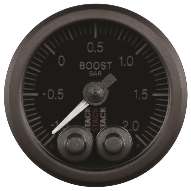 Autometer Stack 52mm -1 to +2 Bar (Incl T-Fitting) Pro-Control Boost Pressure Gauge - Black thumbnail 2