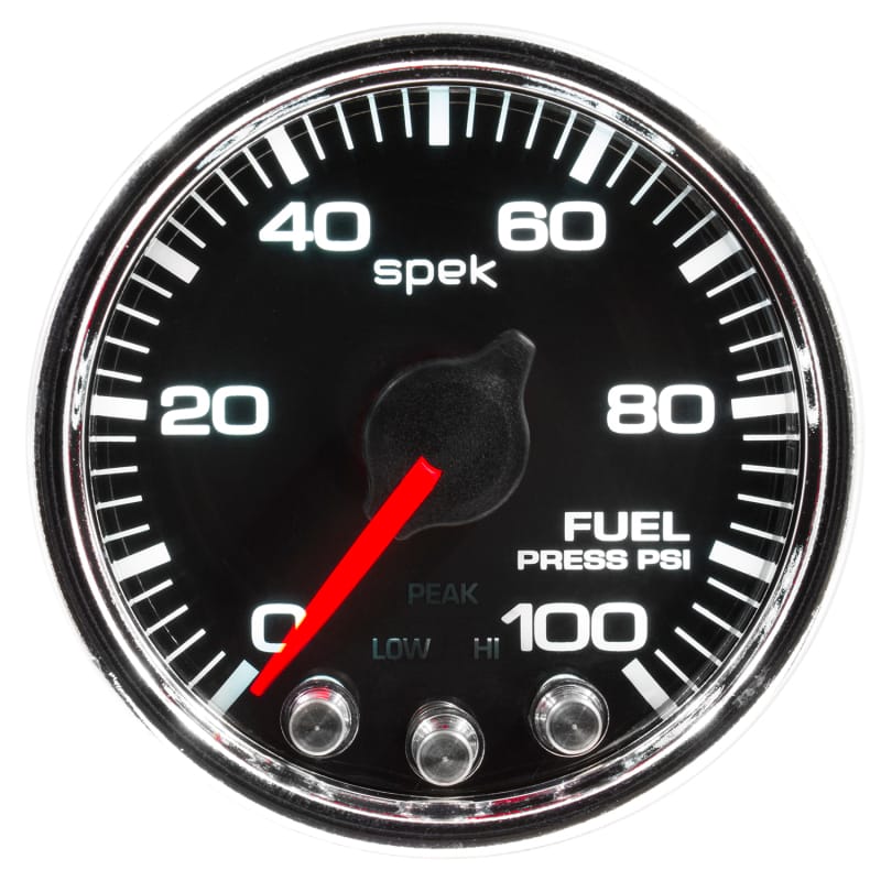 Autometer Spek-Pro Gauge Fuel Press 2 1/16in 100psi Stepper Motor W/Peak & Warn Blk/Chrm - P31431 thumbnail 3