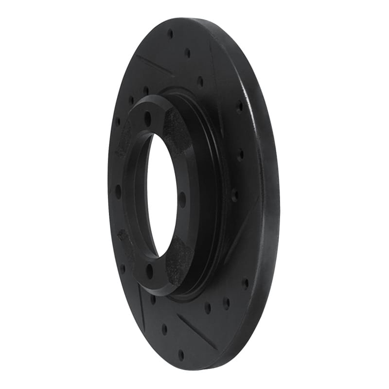 R1 85-91 Dodge COLT Front Right Drilled & Slotted Black Brake Rotor - 633-72002R thumbnail 2