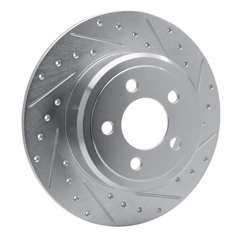 R1 2005-2023 Chrysler 300 Rear Right Drilled & Slotted Silver Brake Rotor thumbnail 2