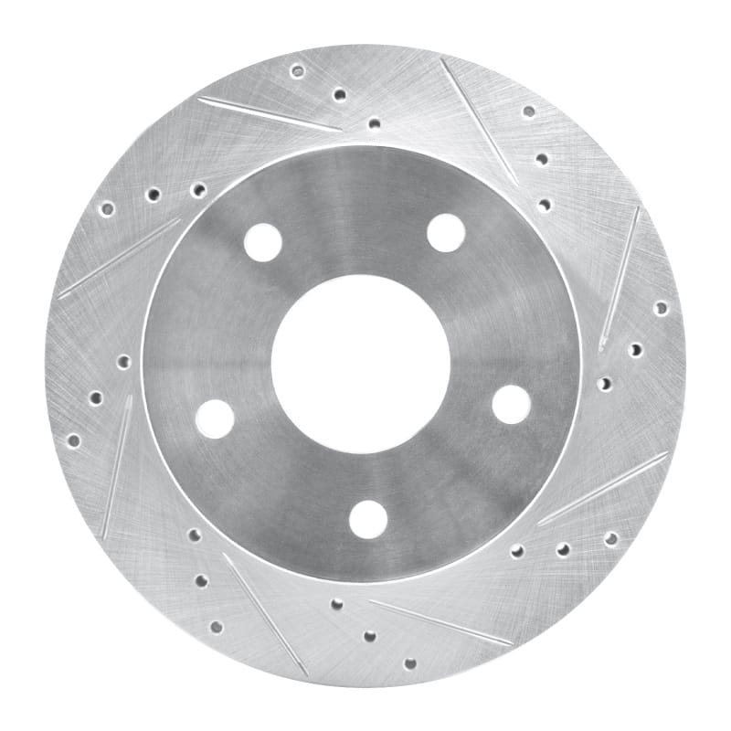R1 00-01 Dodge Ram 1500 Pickup Front Right Drilled & Slotted Silver Brake Rotor