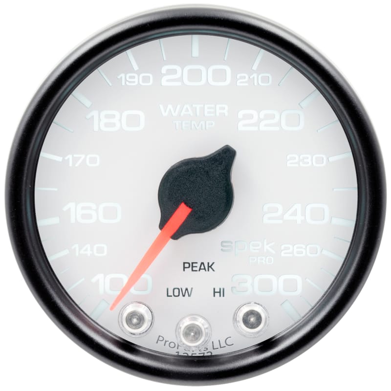 Autometer Spek-Pro Gauge Water Temp 2 1/16in 300f Stepper Motor W/Peak & Warn Wht/Blk - P34612 thumbnail 3