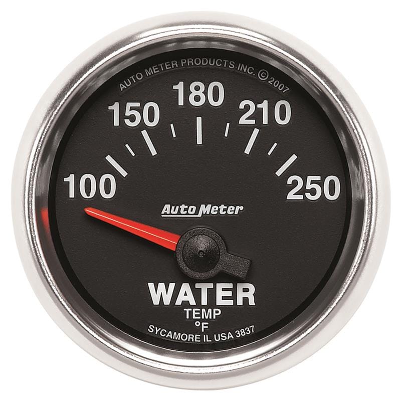Autometer GS 52mm 100-250 Deg F Short Sweep Electronic Water Temperature Gauge