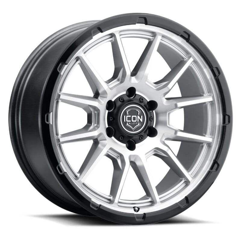 ICON Alloys Cajon 20x9 / 8x6.5 / 12mm / 5.5in BS Silver Machined Wheel w/ GB Lip
