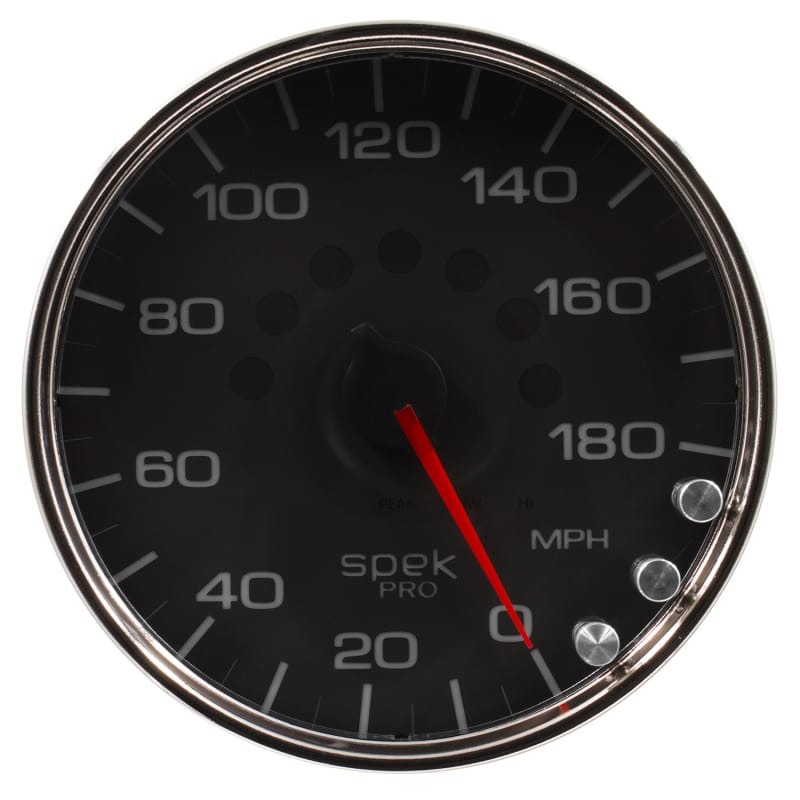 Autometer Spek-Pro Gauge Speedometer 5in 180 Mph Elec. Programmable Black/Chrome - P23031 thumbnail 2
