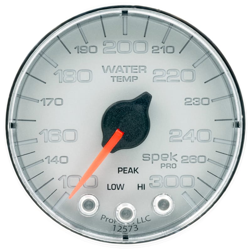 Autometer Spek-Pro Gauge Water Temp 2 1/16in 300f Stepper Motor W/Peak & Warn Slvr/Chrm - P346218 thumbnail 2