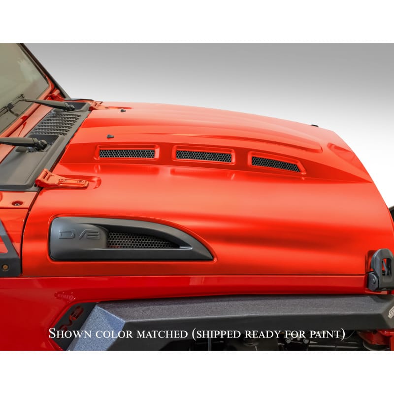 DV8 Offroad 18+ Jeep JL Heat Dispersion Hood - Primer Black thumbnail 4