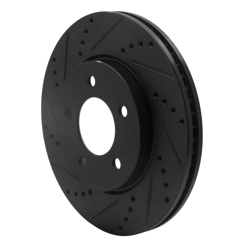 R1 04-08 Chrysler Pacifica Front Left Drilled & Slotted Black Brake Rotor thumbnail 2