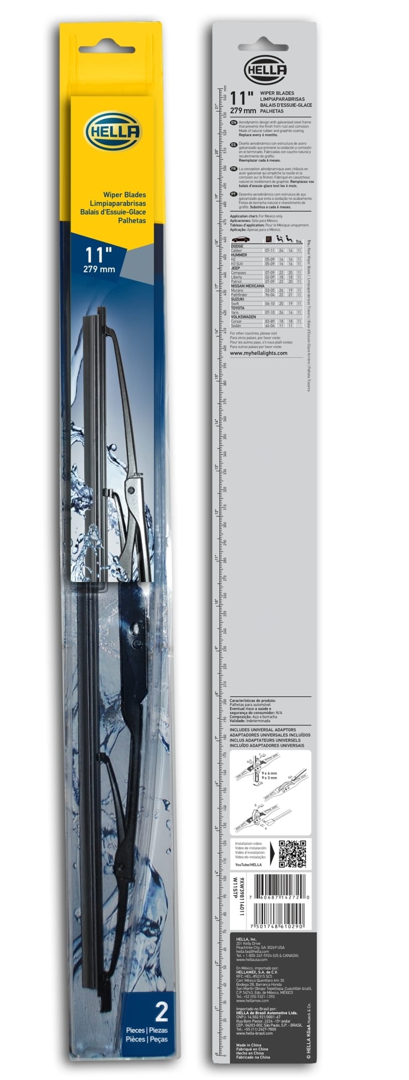 Hella Standard Wiper Blade 11in - Pair thumbnail 3