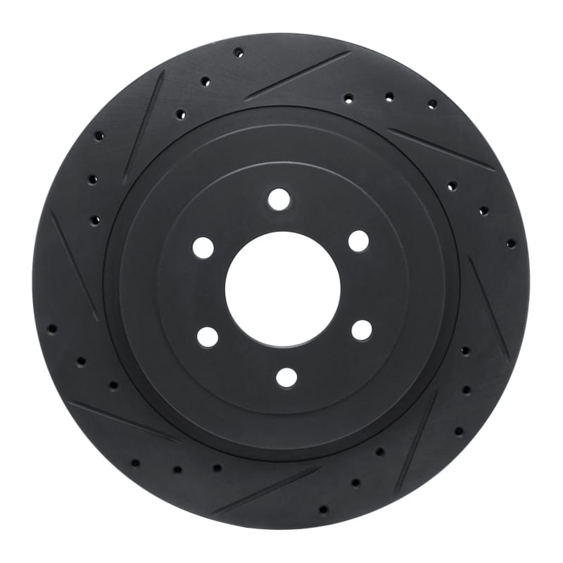 R1 92-02 Dodge Viper Rear Left Drilled & Slotted Black Brake Rotor