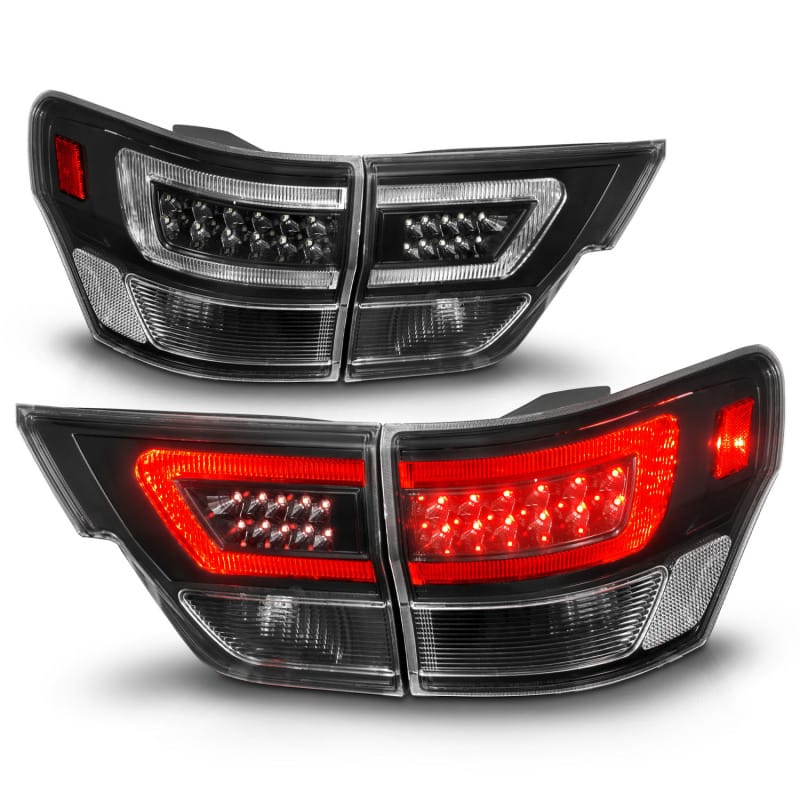 ANZO 11-13 Jeep Grand Cherokee LED Taillights w/ Lightbar Black Housing/Clear Lens 4pcs thumbnail 3