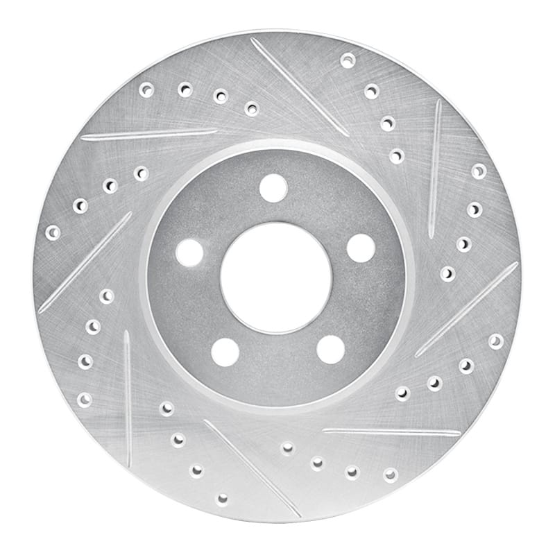 R1 01-10 Chrysler PT Cruiser Front Right Drilled & Slotted Silver Brake Rotor
