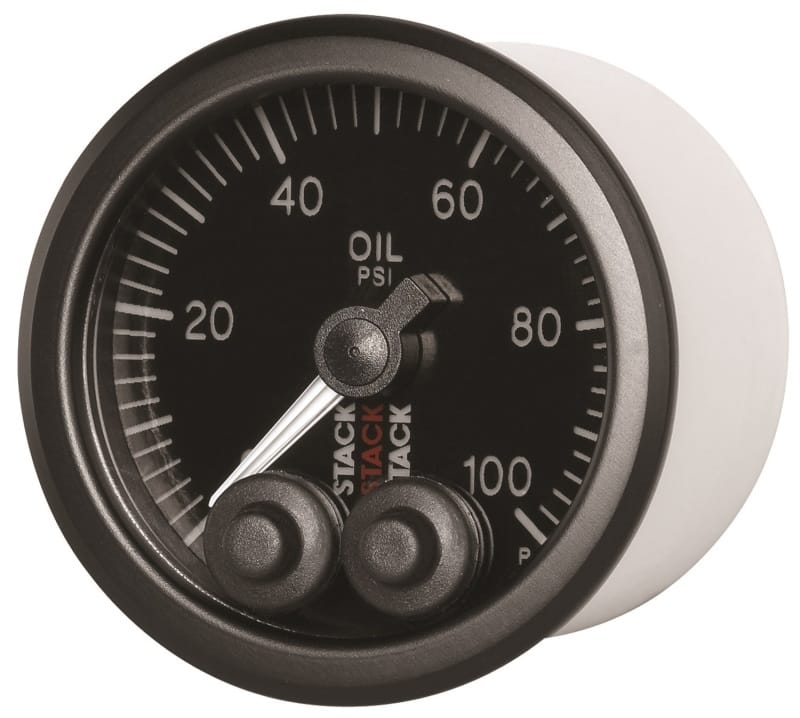 Autometer Stack Instruments Pro Control 52mm 0-100 PSI Oil Pressure Gauge - Black (1/8in NPTF Male) thumbnail 6