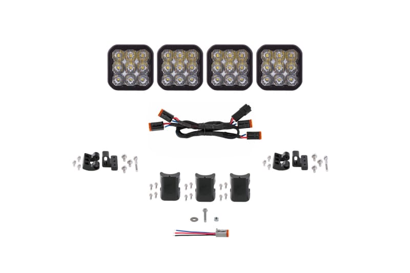 Diode Dynamics SS5 Sport Universal CrossLink 4-Pod Lightbar - White Driving