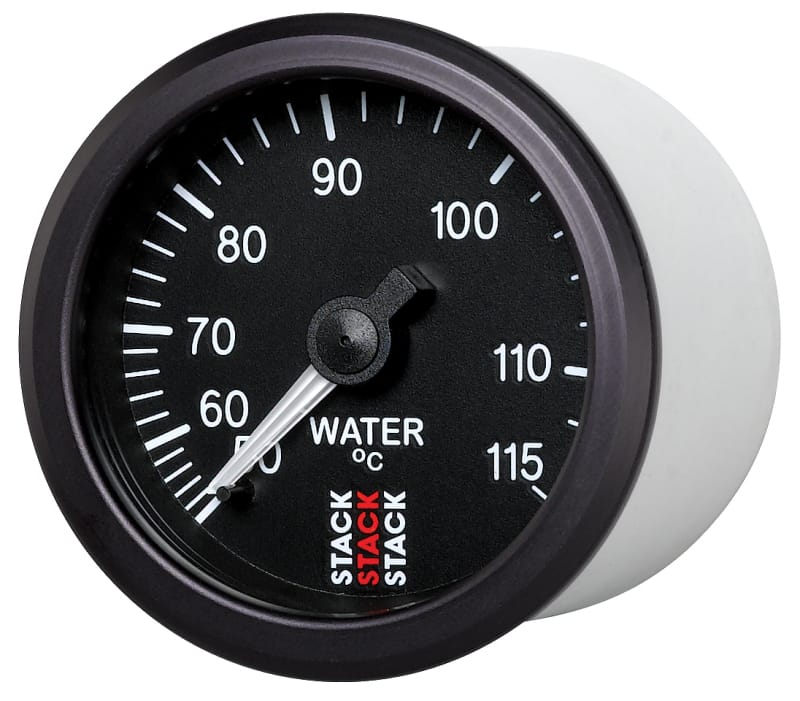 Autometer Stack Instruments 52mm 50-115 Celsius 3/8 BSPT (M) Mechanical Water Temp Gauge - Black thumbnail 2