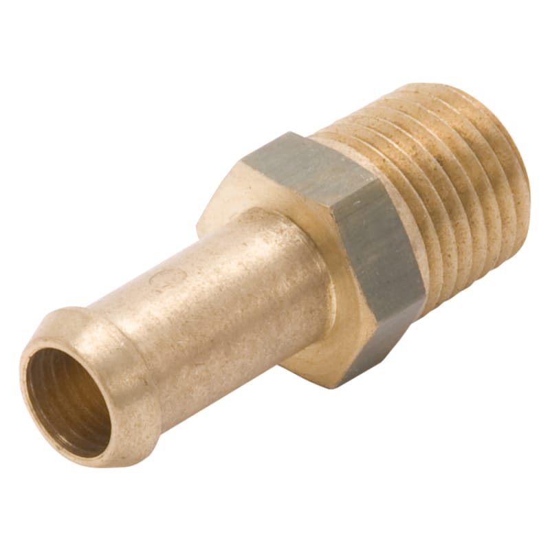 Edelbrock Fitting 1/4-18 NPT X 3/8In Single Barb Brass thumbnail 3