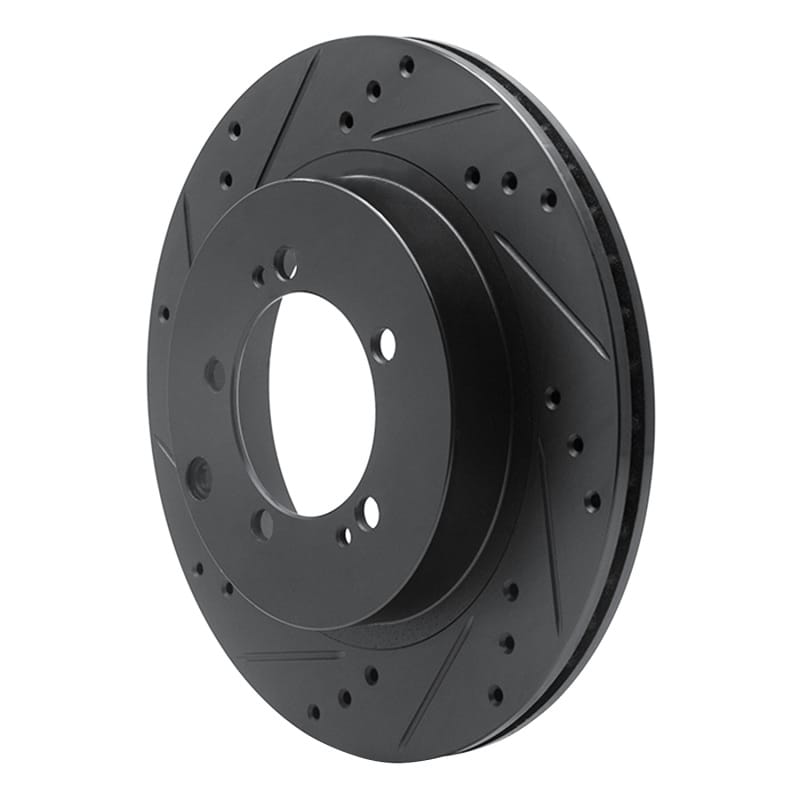 R1 93-99 Dodge STEALTH Rear Left Drilled & Slotted Black Brake Rotor