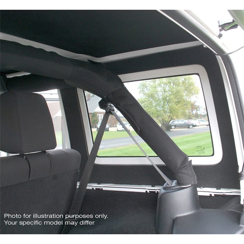DEI 11-18 Jeep Wrangler JK 4-Door Boom Mat Rear Side Window Trim - 2 Piece - Black thumbnail 2