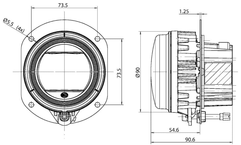 Hella 90mm LED L4060 Fog Light Module thumbnail 2