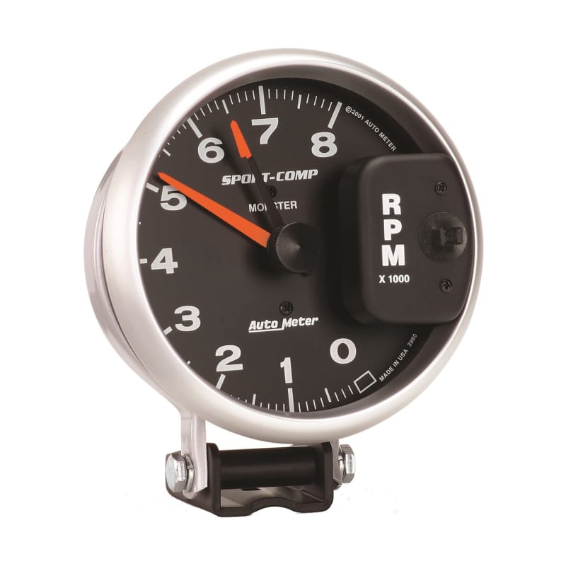 Autometer Sport-Comp 5in / 0-8K RPM / Pedestal w/Redline Tachometer thumbnail 2