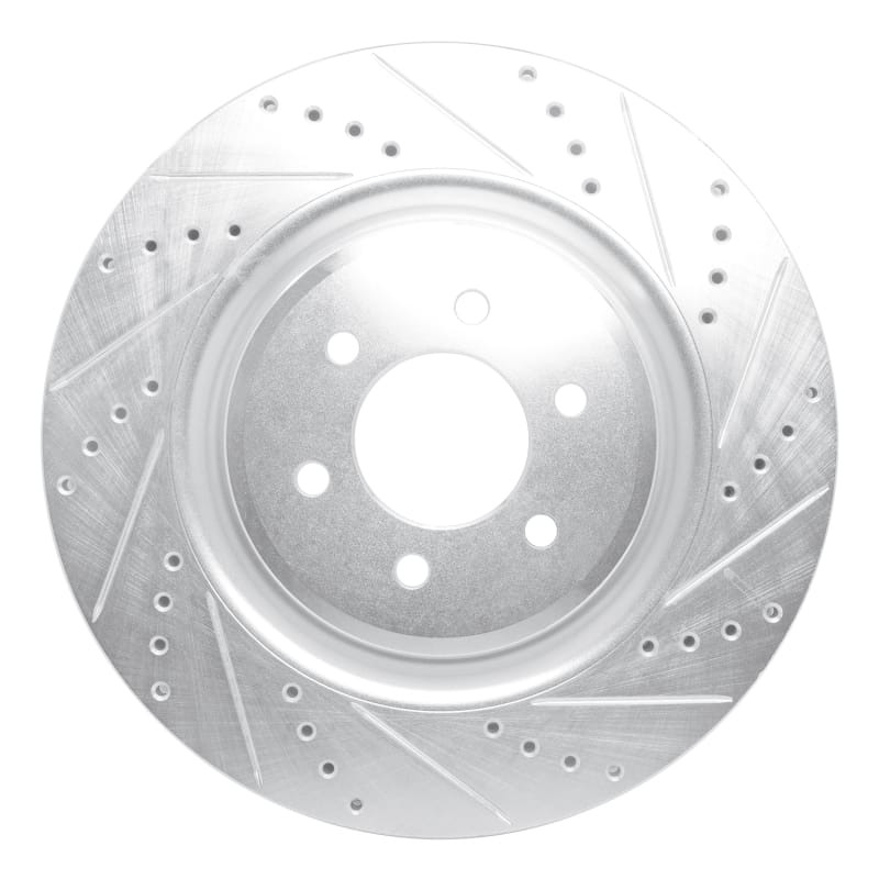R1 03-17 Dodge Viper Front Right Drilled & Slotted Silver Brake Rotor