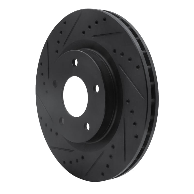 R1 07-25 Chrysler 200 Front Left Drilled & Slotted Black Brake Rotor thumbnail 2