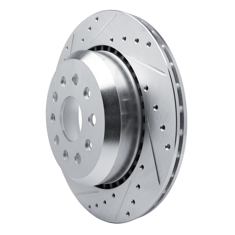 R1 20-25 Jeep Wrangler Rear Left Drilled & Slotted Silver Brake Rotor thumbnail 2