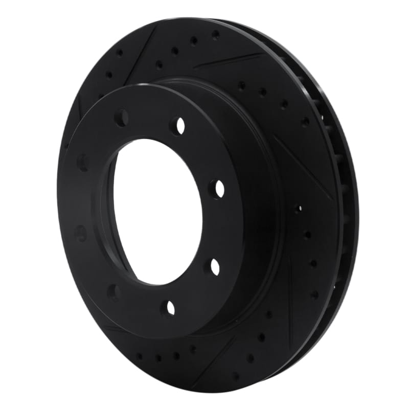 R1 73-93 Dodge B350 Front Left Drilled & Slotted Black Brake Rotor