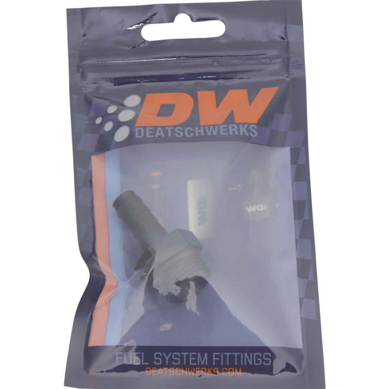 DeatschWerks 8AN ORB Male to 3/8in Male Triple Barb Fitting (Incl O-Ring) - Anodized Matte Black thumbnail 2