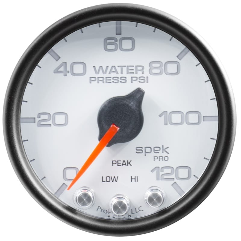 Autometer Spek-Pro Gauge Water Press 2 1/16in 120psi Stepper Motor W/Peak & Warn Wht/Blk thumbnail 2
