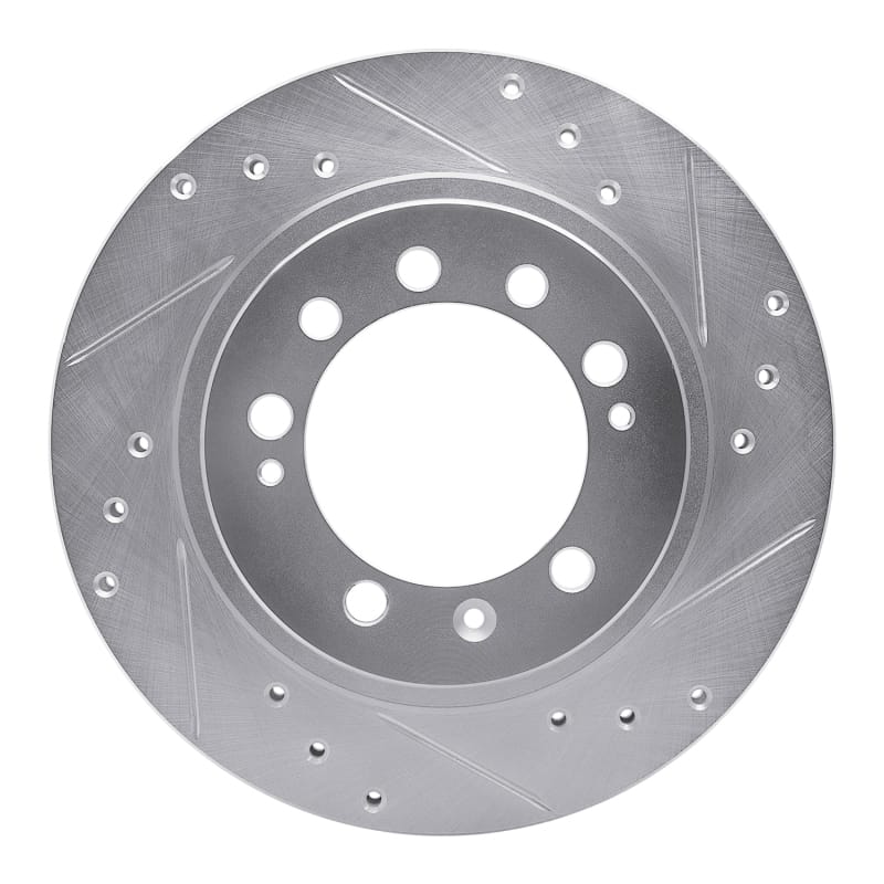 R1 83-89 Chrysler Conquest Rear Right Drilled & Slotted Silver Brake Rotor