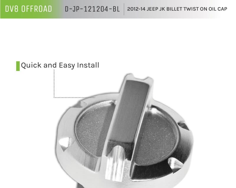 DV8 Offroad 2012-14 Jeep JK Twist On Billet Oil Cap thumbnail 2