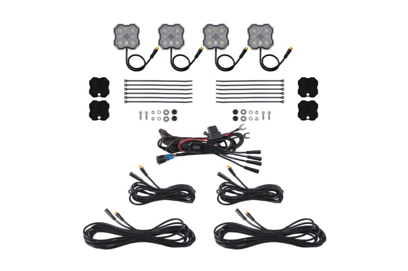 Diode Dynamics Rock Light - Amber/White - M8 Magnet 4-Pack