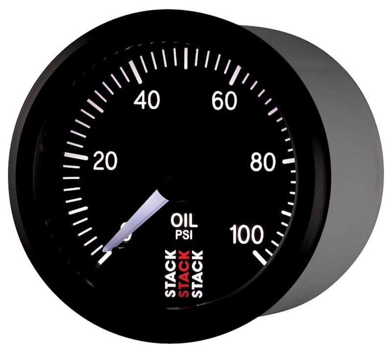 Autometer Stack 52mm 0-100 PSI 1/8in NPTF Male Pro Stepper Motor Oil Pressure Gauge - Black thumbnail 3